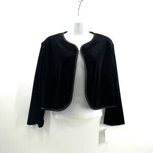 Vintage MSK Velvet Whimsigoth Bolero Shrug Jacket XL Black Evening Glam Hoco